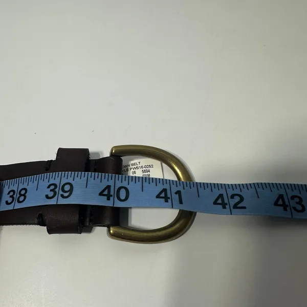 Brown Leather Belt Gold Brass Buckle Womens Medium Classic Western Target Preppy - Image 8
