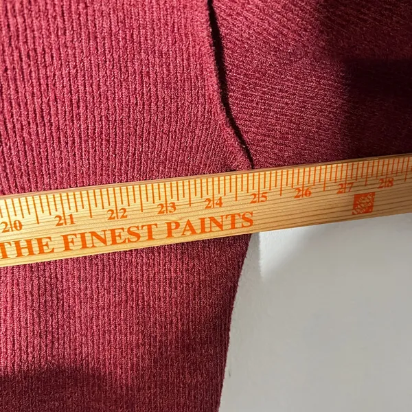 Urban Outfitters Sweater Medium Burgundy Ribbed Boxy Oversized - Image 7