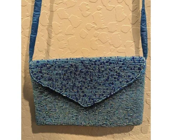 Vintage mcm seed pearl purse beaded - Image 3