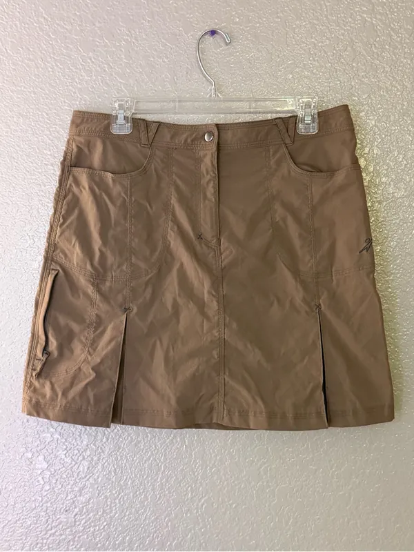 Warmpeace Khaki Utility Hiking Mini Skirt Size L Gorpcore Cargo Y2K - Image 10