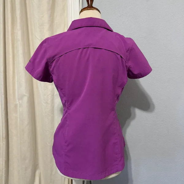 Columbia Women Purple Utility Short Sleeve Button Up Outdoor Shirt Size M‎ - Image 4