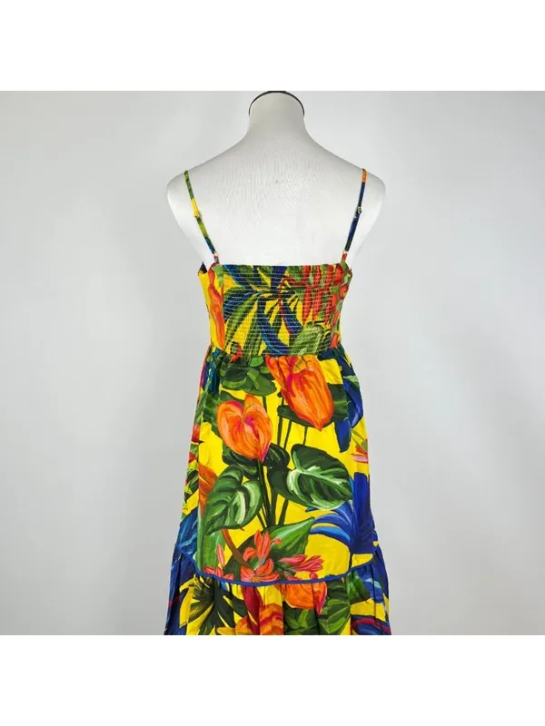 NWOT Farm Rio Cotton Bright Nature Maxi Sundress Multicolor Size XS - Image 9