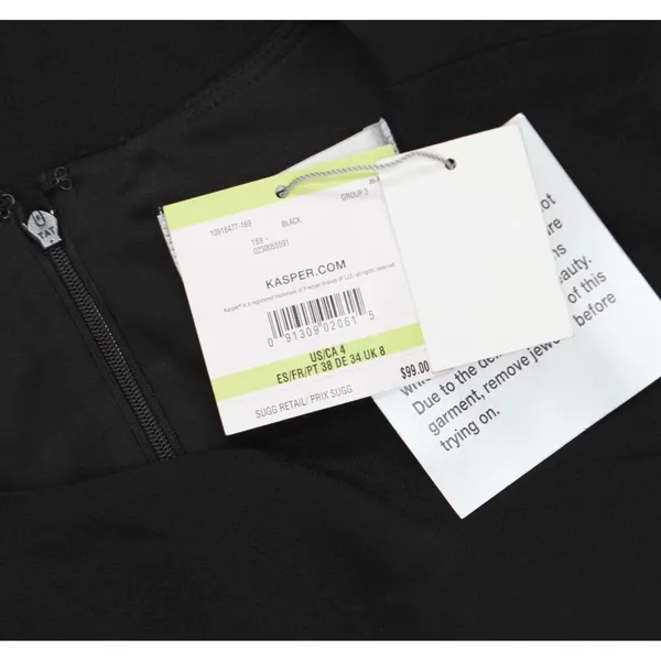 Kasper Womens Sheath Dress W/ Sequin Waistband Trim 10916477 Black 4 - Image 4