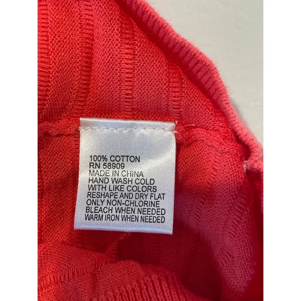 Antonio Melani Lightweight Sweater Size S Orange Sheer Stripe 100 Percent Cotton - Image 6
