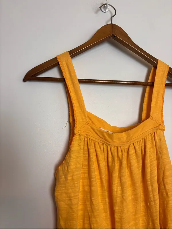Free People We the Free Yellow Good For You Square Neckline Sleeveless Tank Top - Image 6