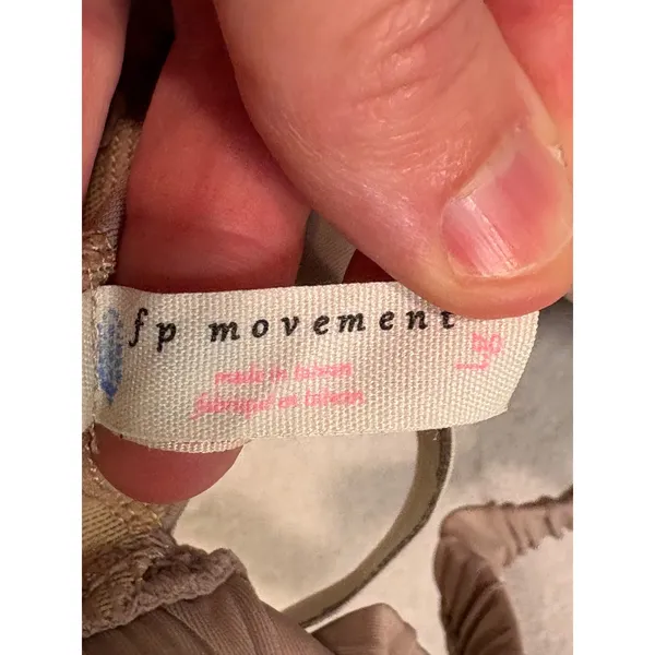Free People FP Movement Nude strappy racerback Bow O-Ring Back Sports Bra size L - Image 6