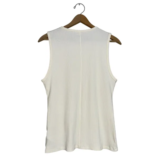 American Eagle White Ribbed Tank Top‎ Sleeveless Basic Casual XL - Image 2