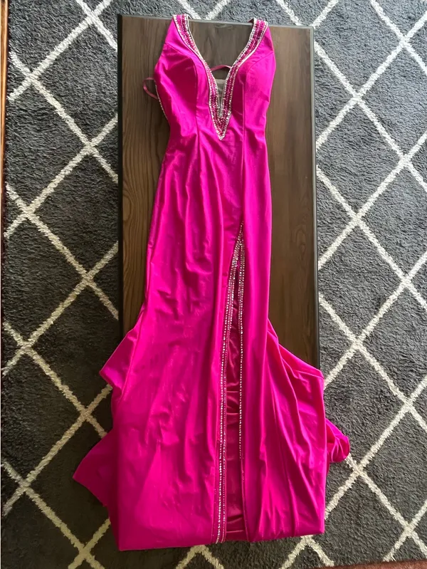 Johnathan Kayne Hot Pink Prom Dress - Image 4
