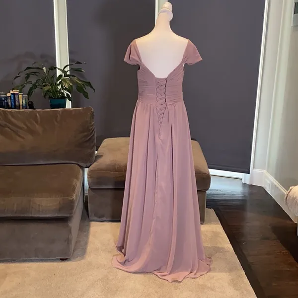 Women’s Full Length Chiffon Bridesmaid Party Prom Dress Leg Slit Size 10 - Image 6