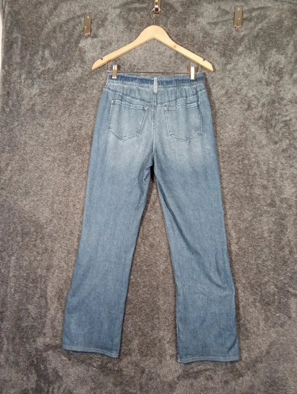 Seven7 Women's Wide Leg Illusion Denium Jean Stretchy Mid Rise Womens Xs - Image 4