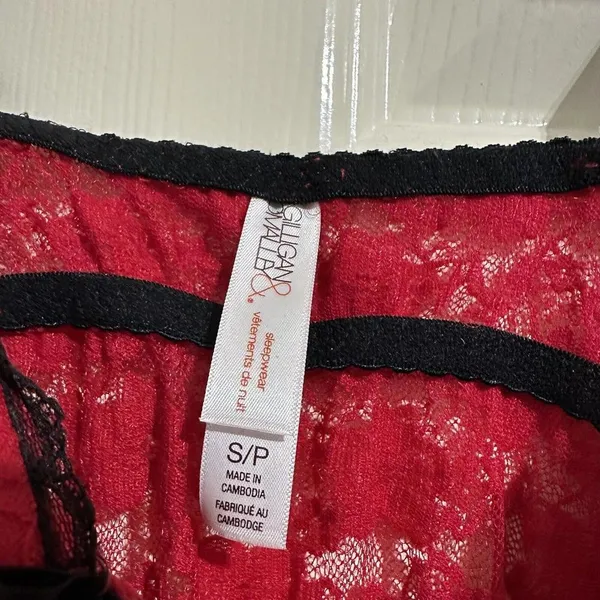 Gilligan & O’Malley Red & Black Lace Lingerie Slip Dress Nightie S Small - Image 6