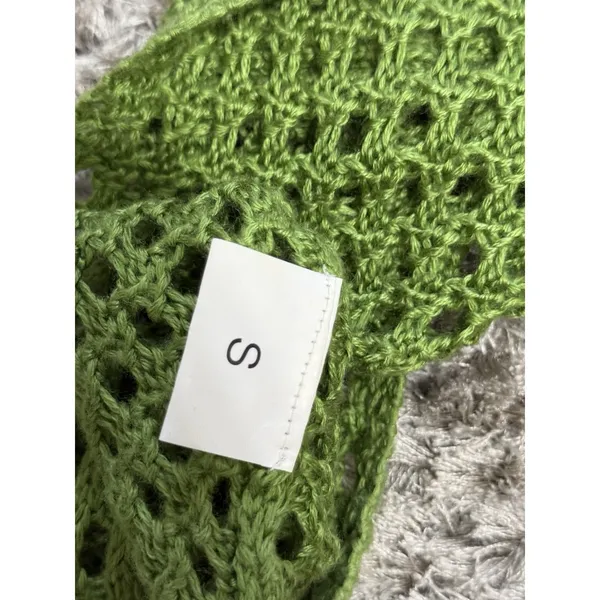 Women Open Knit Bolero Shrug Long Flare Sleeve Crop Top Cover Up Festival Size S - Image 10