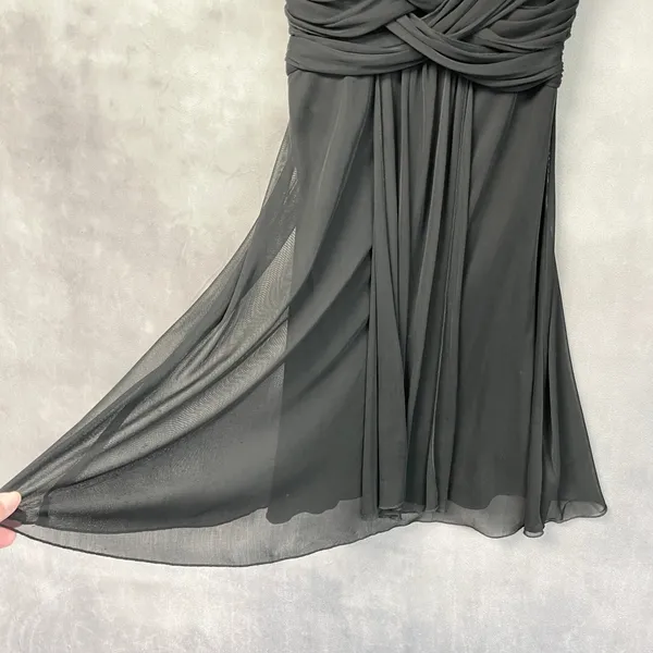 B. Smart Y2K Womens Chiffon Sweetheart Cocktail Dress Size 5/6 Black Flowy McBling HOCO - Image 5