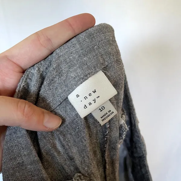 a new day‎ linen rayon gray trousers pockets women's size 10 business casual - Image 6
