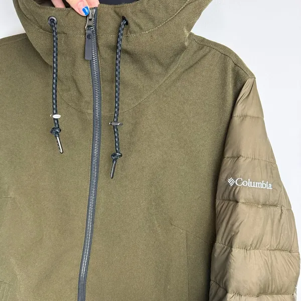 Columbia Boundary Bay Hybrid Jacket Sz Medium Womens Army Olive Green - Image 6