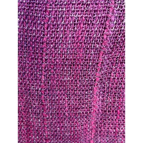 Handmade Vintage Pink Purple Tweed Fringe Skirt‎ Boho Statement Preppy Woven Statement - Image 9