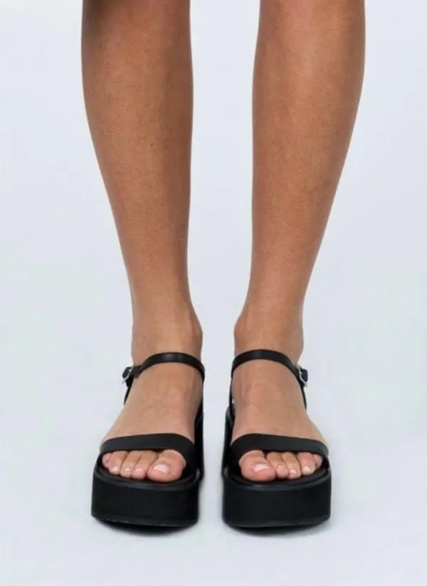 Princess Polly Elanore Black Chunky Platform Sandals - Image 5