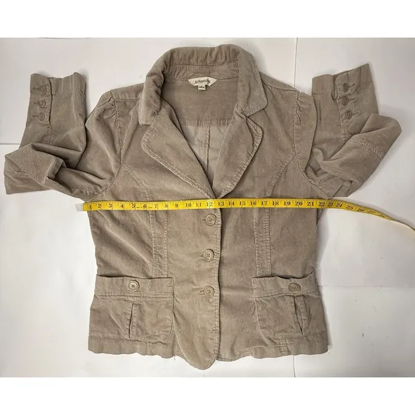 Vintage St. John's Bay Blazer Womens Size XL Tan Corduroy Jacket Retro Career‎ - Image 3