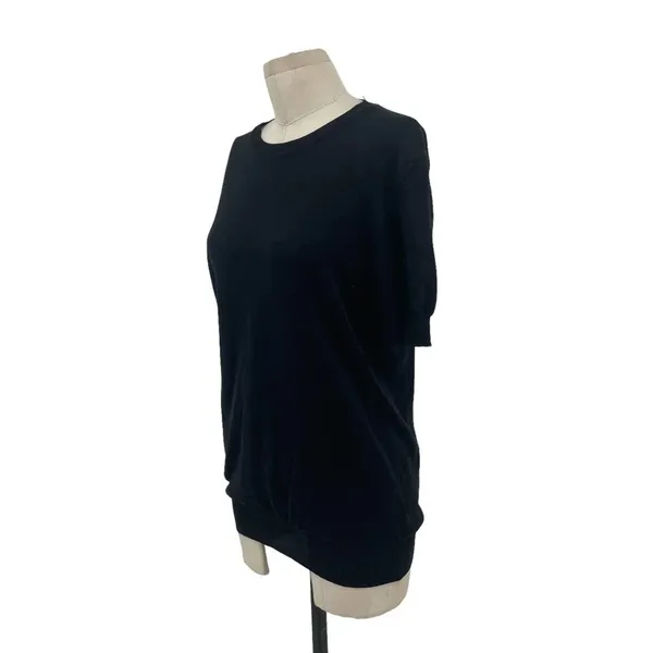 Versace Black Cotton Knit Short‎ Sleeve Sweater Size Medium - Image 4