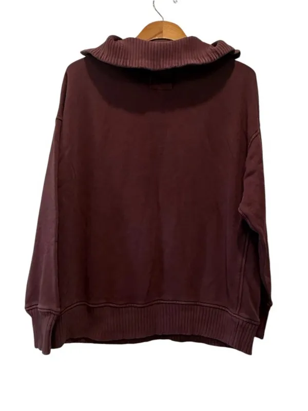 Aerie Down to Earth Funnel Collar Quarter Zip Lived in Sweatshirt - Image 3