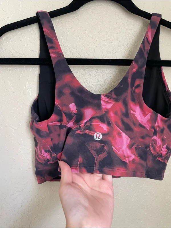 Lululemon Nulu Front Darting Yoga Bra Size 6 Intensity Pink Blossom Multi - Image 7