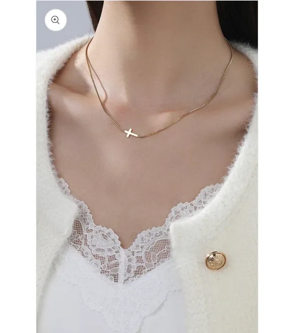 18k Stainless Steel Tarnish Free Cross Necklace - Image 4