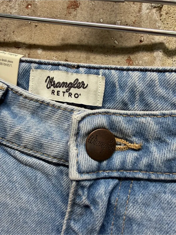 Wrangler Retro Bailey High Rise Trouser Women 31 x 32 Denim Blue Jeans NWT - Image 3