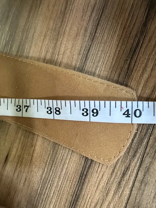 Vintage Pit Bull Leather Belt Antique Brass Buckle Tan Western Cowboy Unisex 40" - Image 6