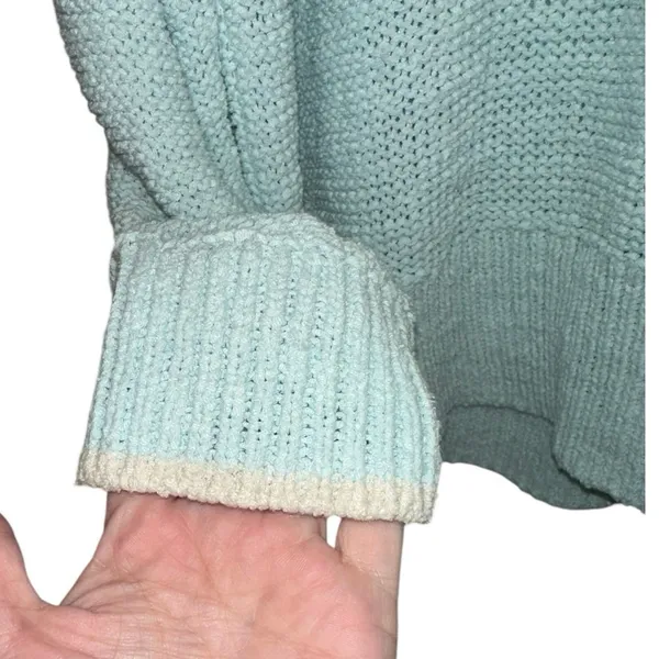 J Crew Mint Chunky Knit Sweater Oversized Crewneck‎ Pullover Large - Image 2