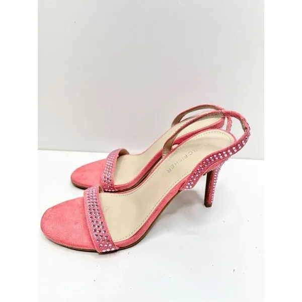 Marc Fisher Betila Pink Rhinestone Slingback Stiletto Sandals Womens 7.5 M‎ - Image 2