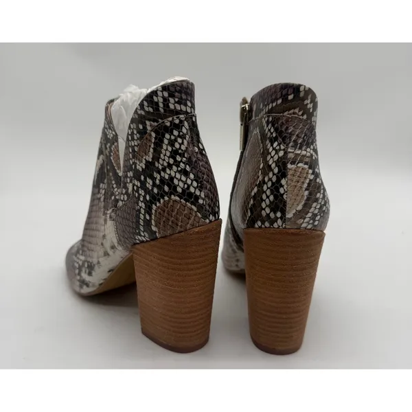 Vince Camuto Fedrilla Open-Toe Snake‎ Print Booties – Size 6.5 New - Image 5