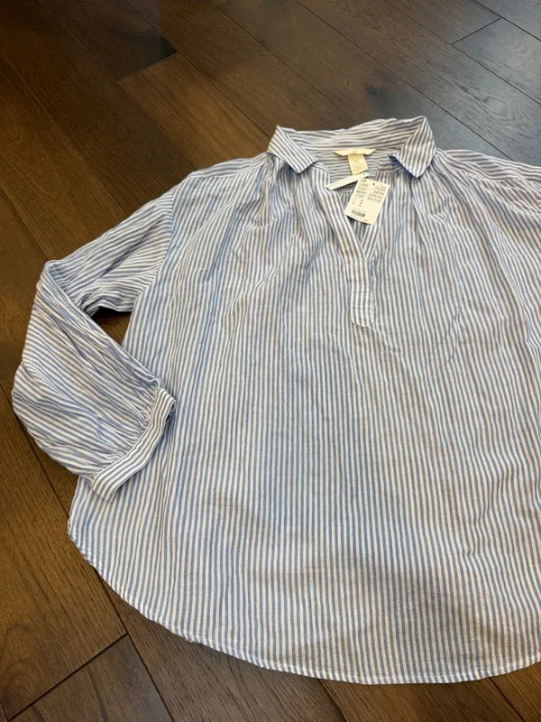 H&M Women’s Lightweight Striped Cotton Top Medium NWT - C30-001 - Image 3