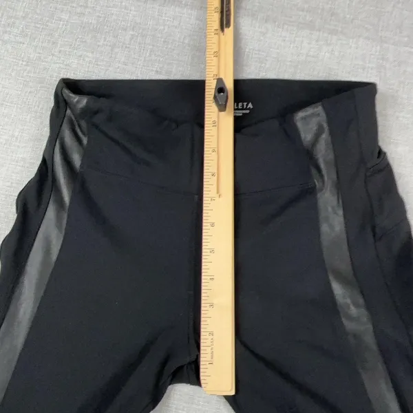 Athleta Leggings Womens Small Petite Black Ankle Side Stripe Stretch Yoga Gym - Image 6