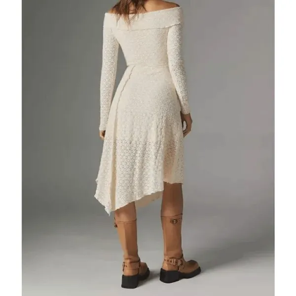 Urban Outfitters Yaya Ivory Soft Off The Shoulder Boho Dress XS NWOT - Image 10