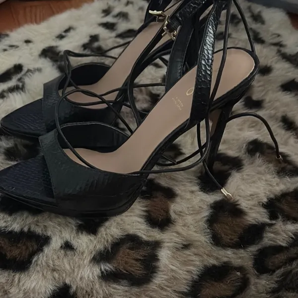 Aldo Black Stiletto Heels with Strappy Design - Image 2