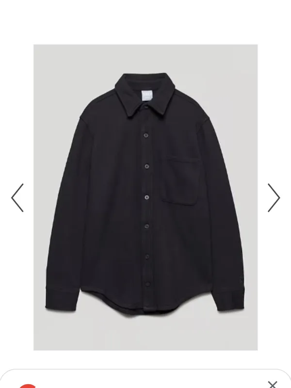 Aritzia Tna Cozy Fleece Boyfriend Shirt Jacket Black Medium NWT $88 - Image 2