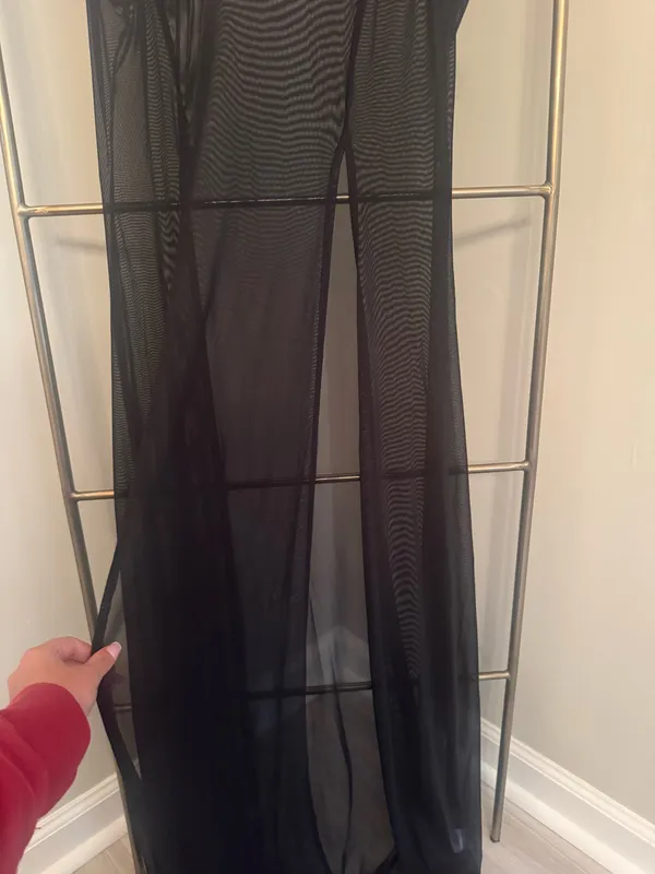 Black Mesh Swimsuit Coverup - Image 4