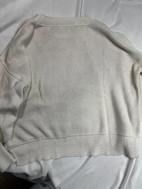 SO Goods For Life Off White Ribbed Knit oversized sweater - Image 2