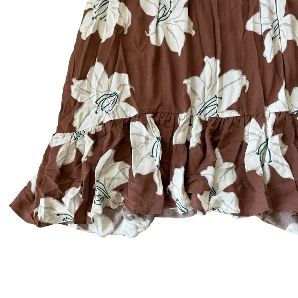 Anthropologie Brown Floral Maxi Dress - Image 9