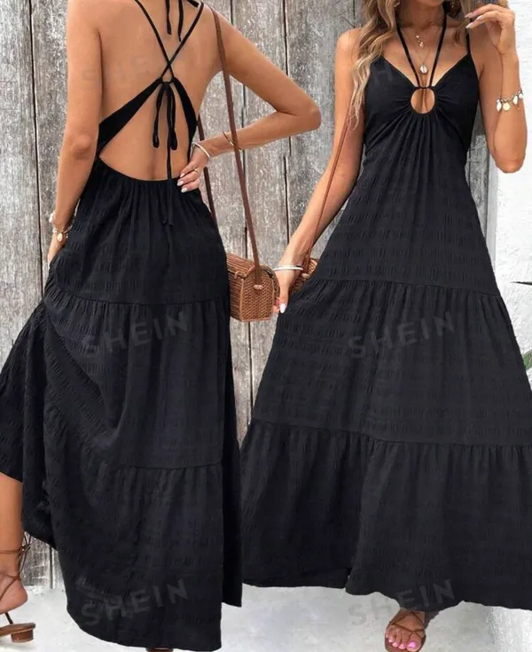 SheIn Black Maxi Dress - Image 5