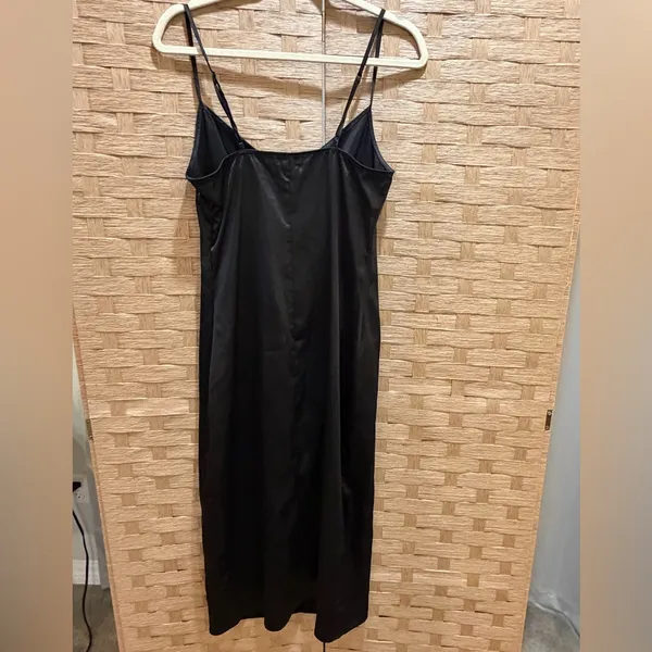 AFRM Revolve Katica Satin Midi Dress In Noir Elegant Black Satin Slip Dress M - Image 4