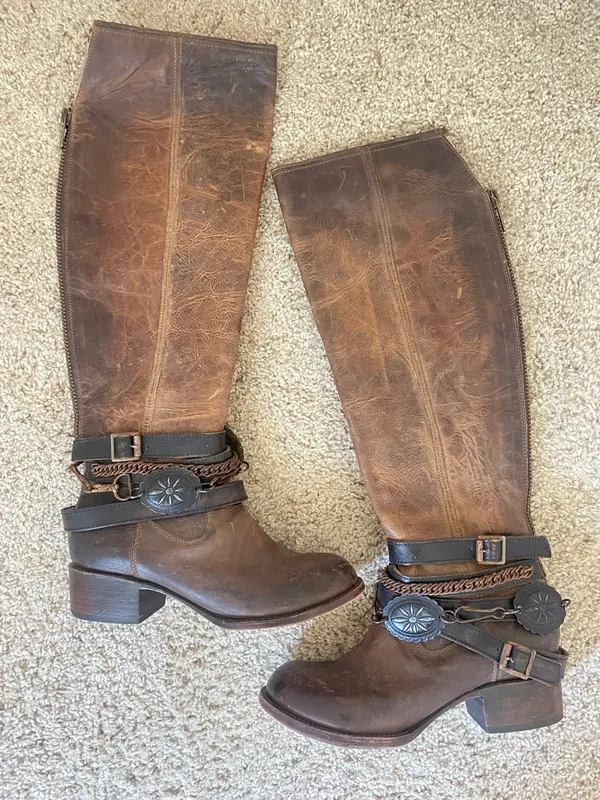 Freebird Aspen Harness Boots Size 9 Distressed Brown Leather - Image 3