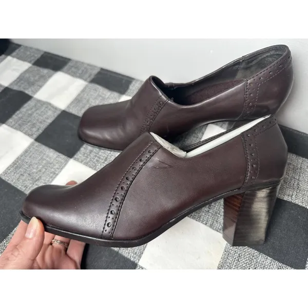 New Liz Baker Shoes Womens 8 M Slip On Pumps‎ Brown Heels Rounded Square Toe - Image 9