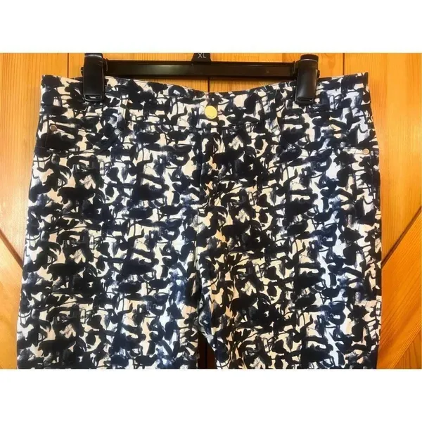DKNY Women's Blue Patterned Pants Size 10 (4413) - Image 2