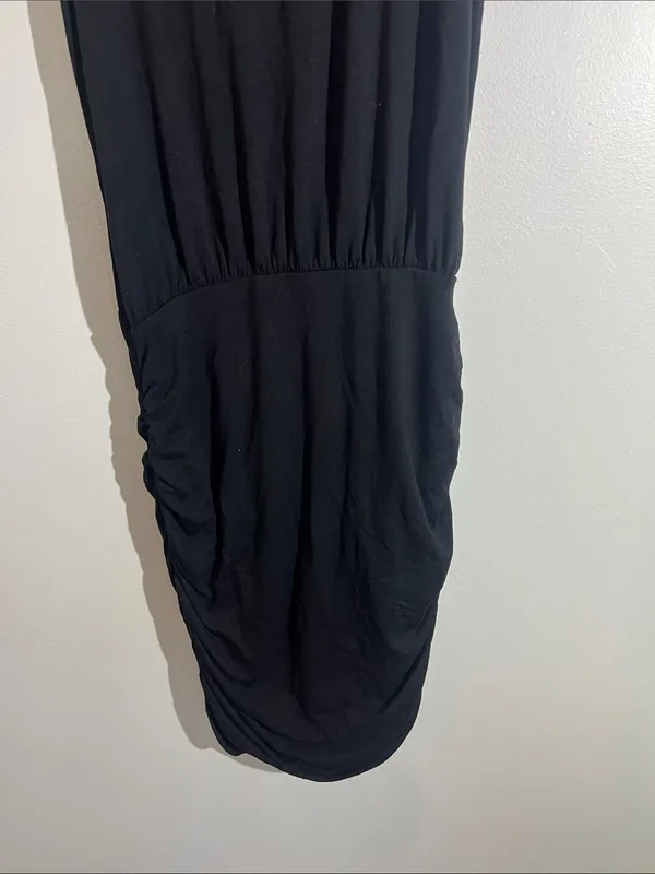 LaClef Black Sleeveless Ruched Bodycon Dress - Image 2