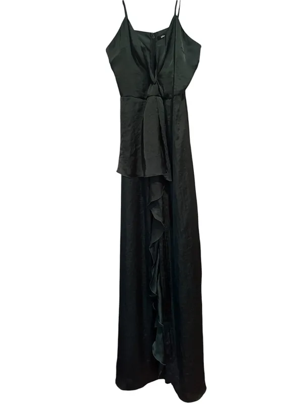 Gina Tricot Forest Green Satin Maxi Dress - Size 38 (EUC) - Image 2