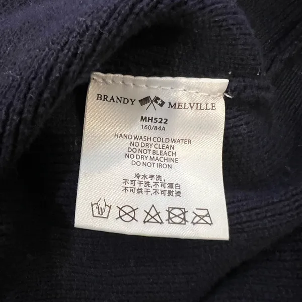 Brandy Melville Cropped Navy Button-Up Cardigan – One Size – EUC - Image 7