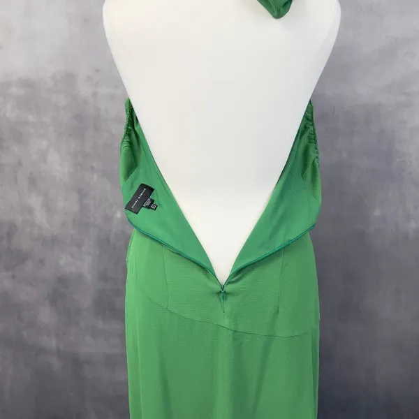 Donna Morgan Halter Neck Dress Size 14 Empire Waist Asymmetric Soft Glam Coastal - Image 8