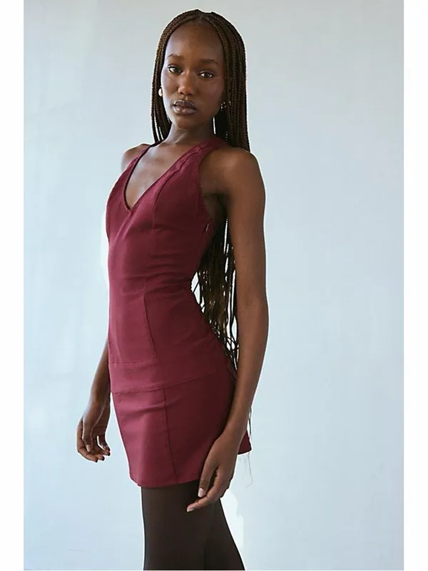 New Urban Outfitters Silence + Noise Burgundy Mini Dress - Image 2