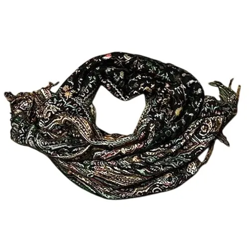 Jamawar Paisley Floral Pashmina Blend Scarf‎ Fringed Shawl Wrap 64x28 Boho Soft - Image 8